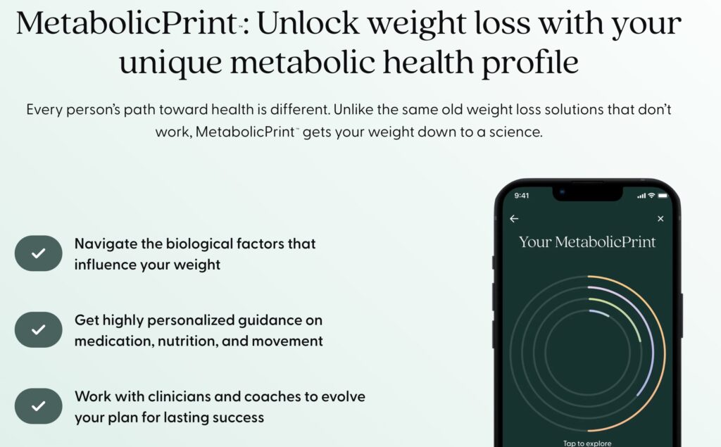 Found's app featuring your MetabolicPrint