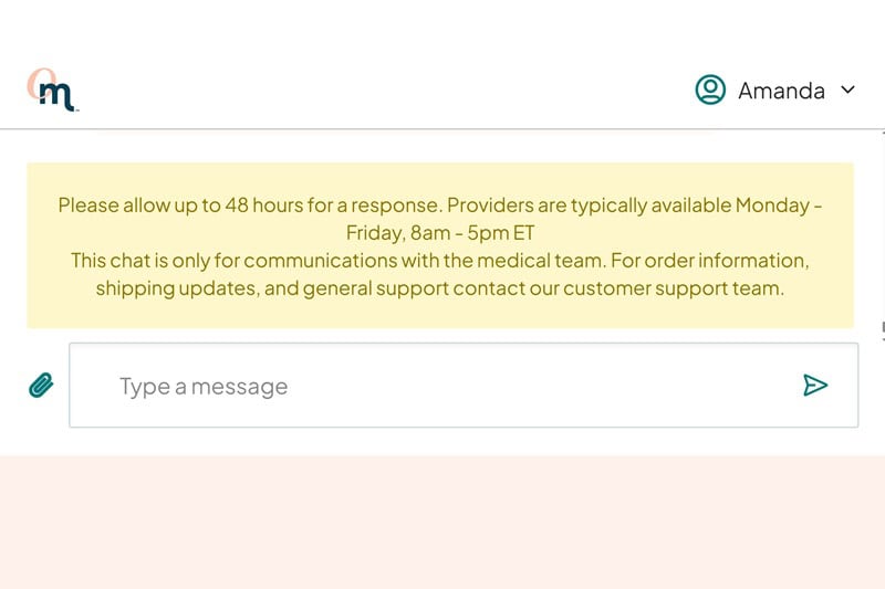 OrderlyMeds AI live chat on the main site.