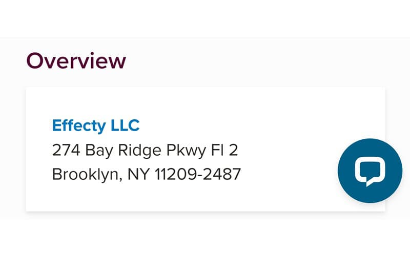 SBK Effecty LLC business registration showing the Miami, FL address.