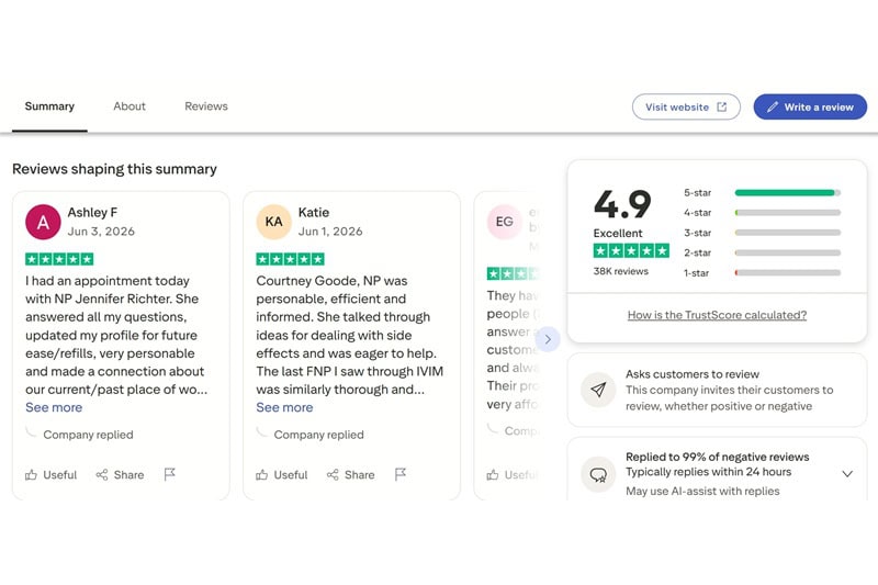 IVIM Trustpilot 4.9 rating.