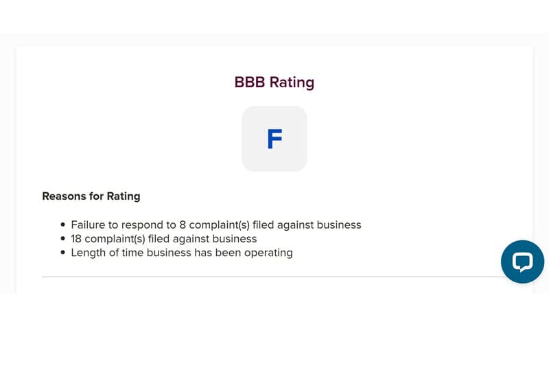 Fifty 410's BBB F rating.