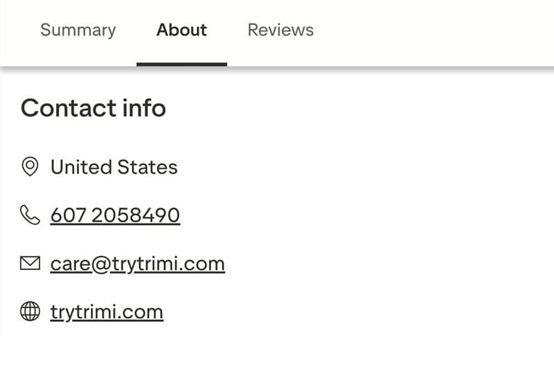Trimi phone number (855) 200-2563.