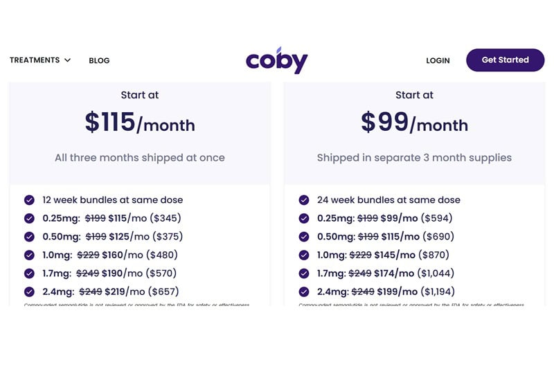 Coby pricing advertisement.